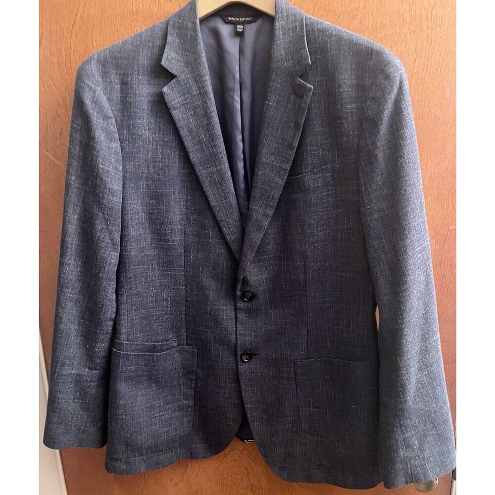 Banana Republic Men's Chambray Blue Sports Coat Size 40R Blazer